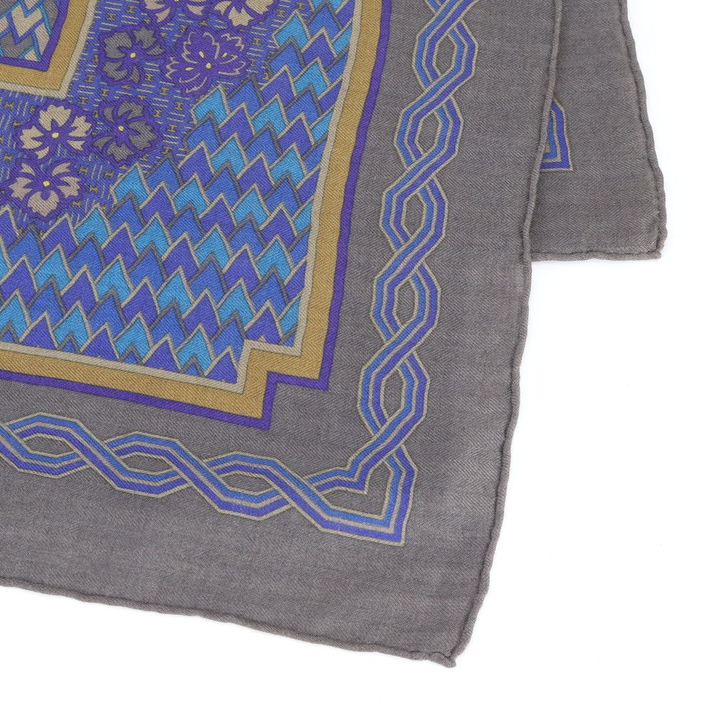 Hermes Carre Jean 140 Geometric Scarf Gray Eem