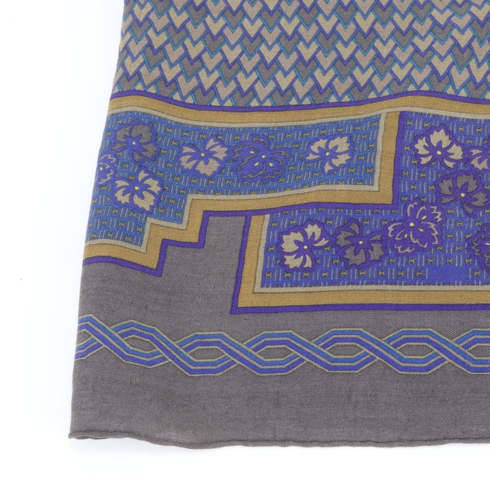 Hermes Carre Jean 140 Geometric Scarf Gray Eem