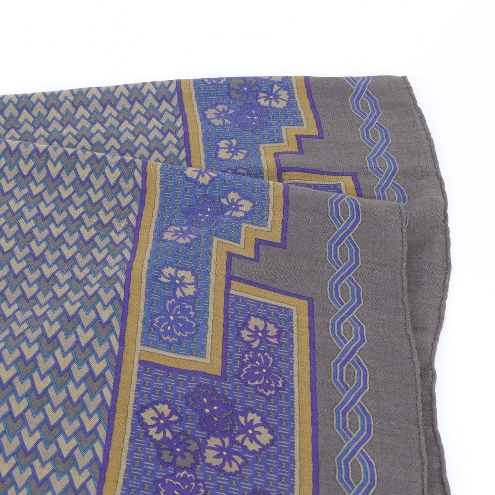 Hermes Carre Jean 140 Geometric Scarf Gray Eem