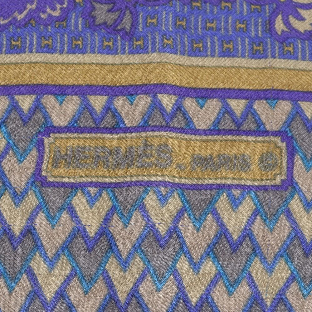 Hermes Carre Jean 140 Geometric Scarf Gray Eem