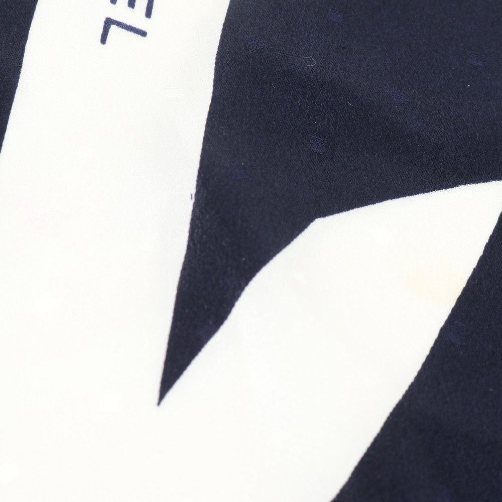 Chanel Ribbon Dot Scarf Navy Eem