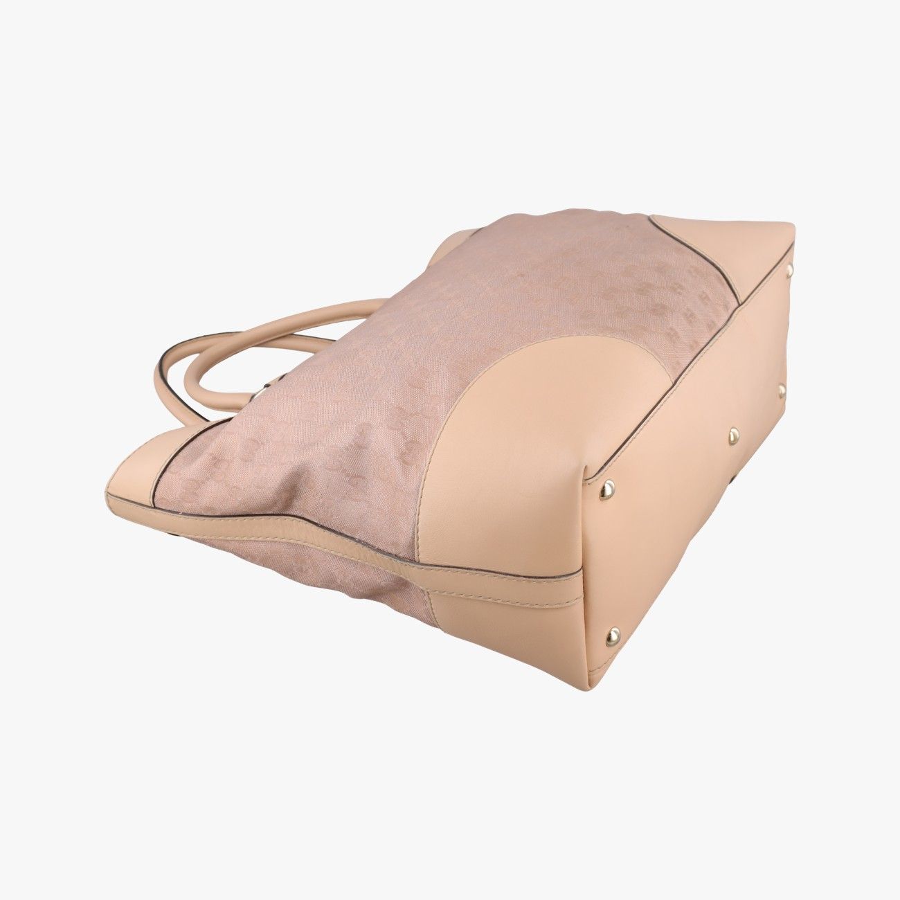 Gucci Brea Pink Beige Canvas Leather Handbag