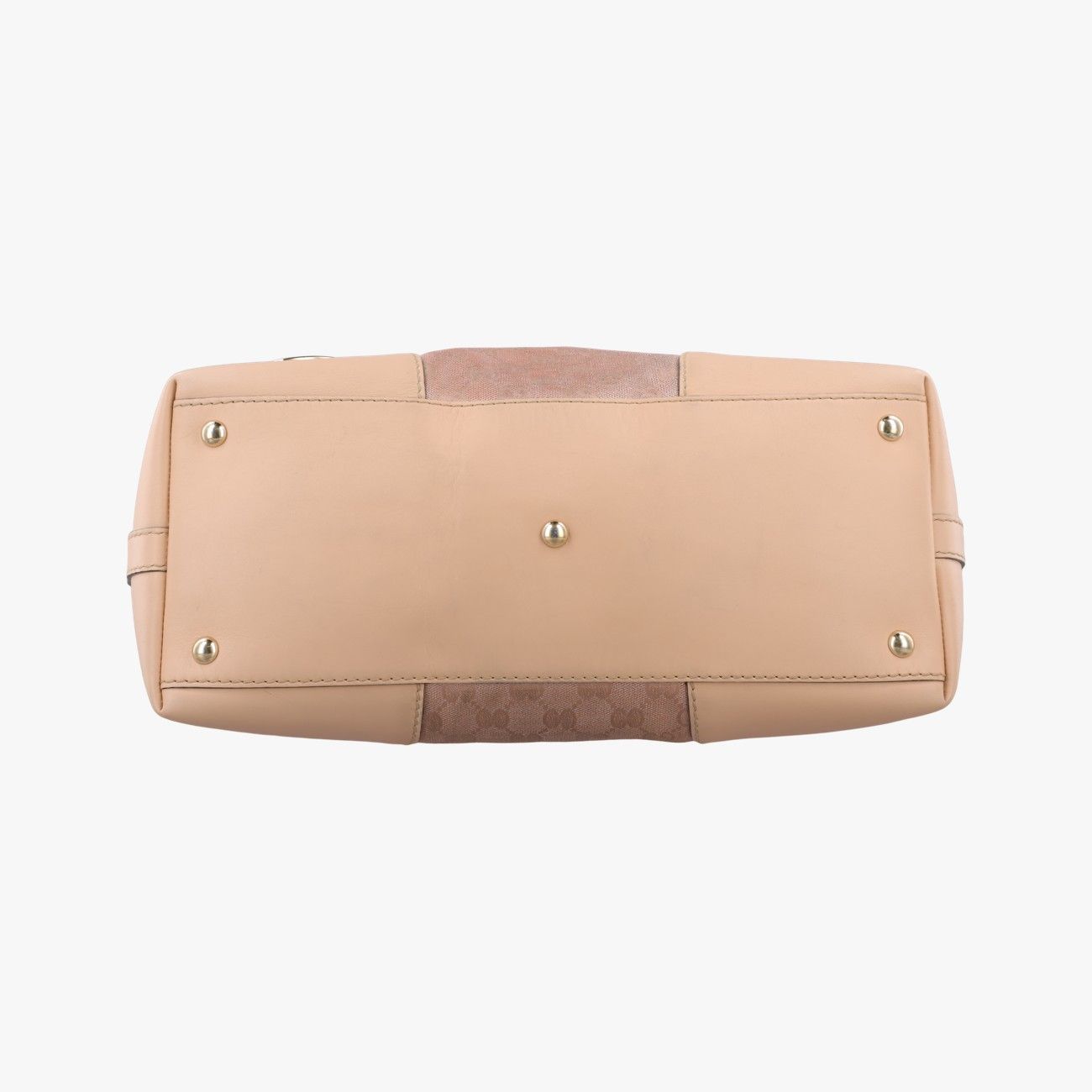 Gucci Brea Pink Beige Canvas Leather Handbag
