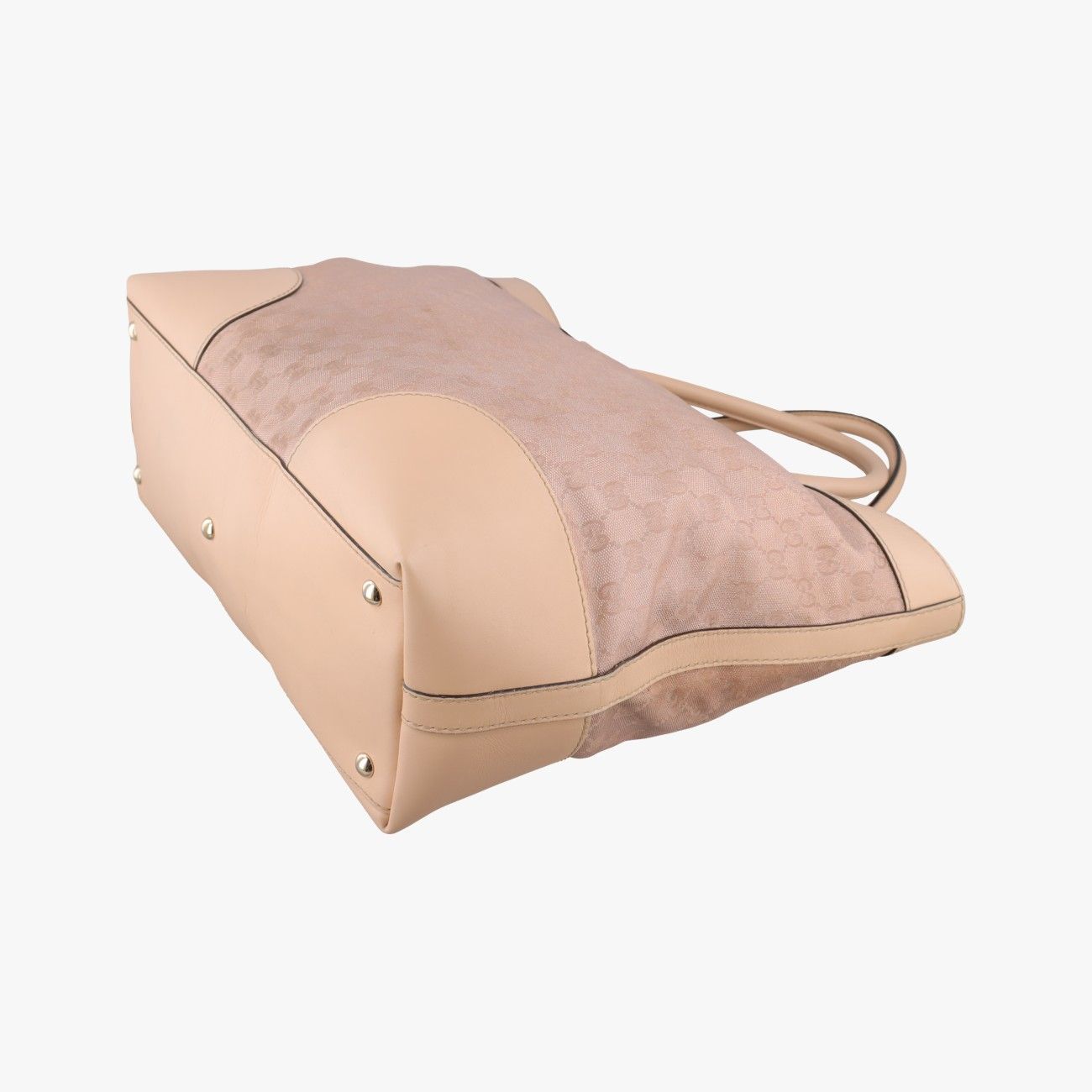 Gucci Brea Pink Beige Canvas Leather Handbag