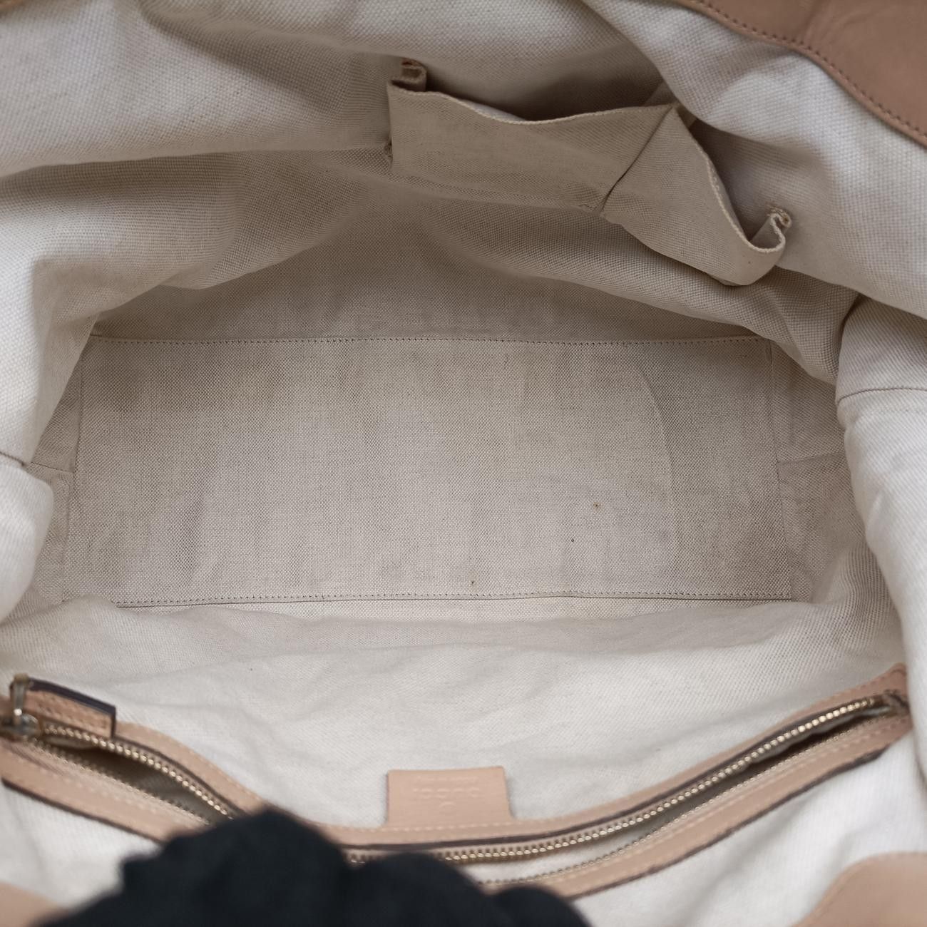 Gucci Brea Pink Beige Canvas Leather Handbag