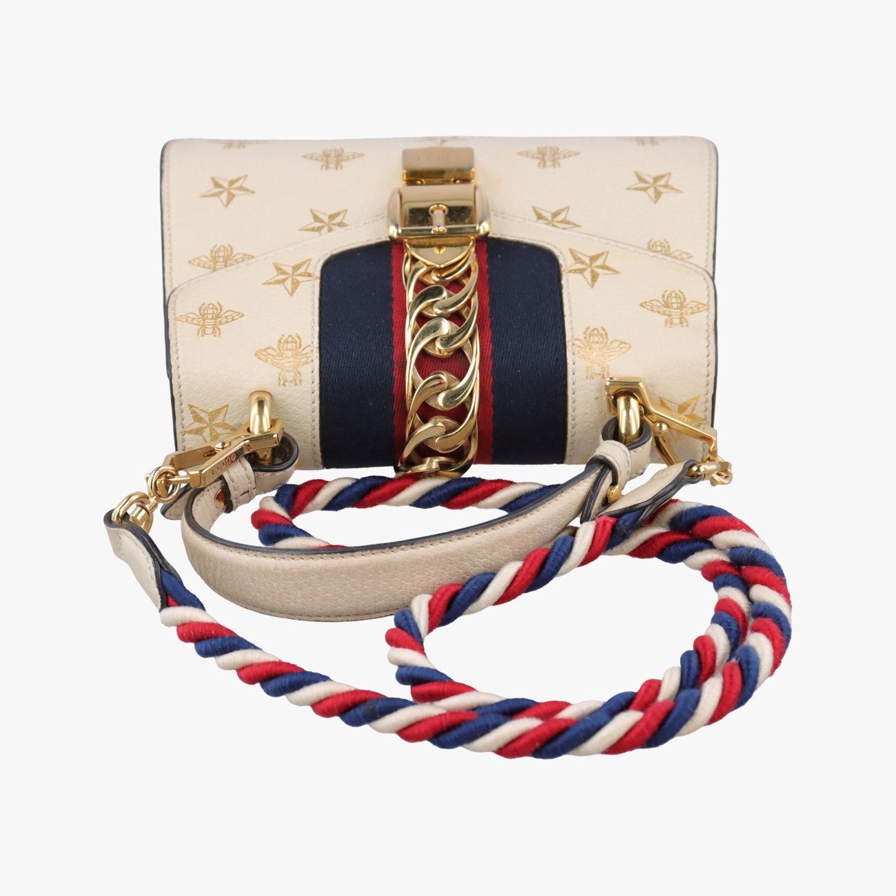 Gucci Sylvie White Leather Messenger Bag