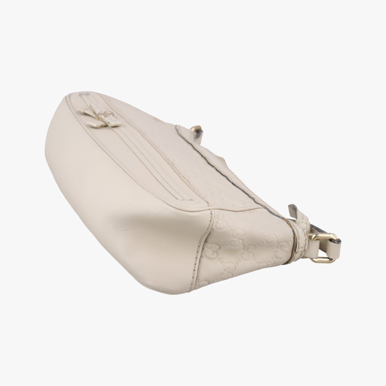 Gucci Guccissima Mayfair White Leather Messenger Bag