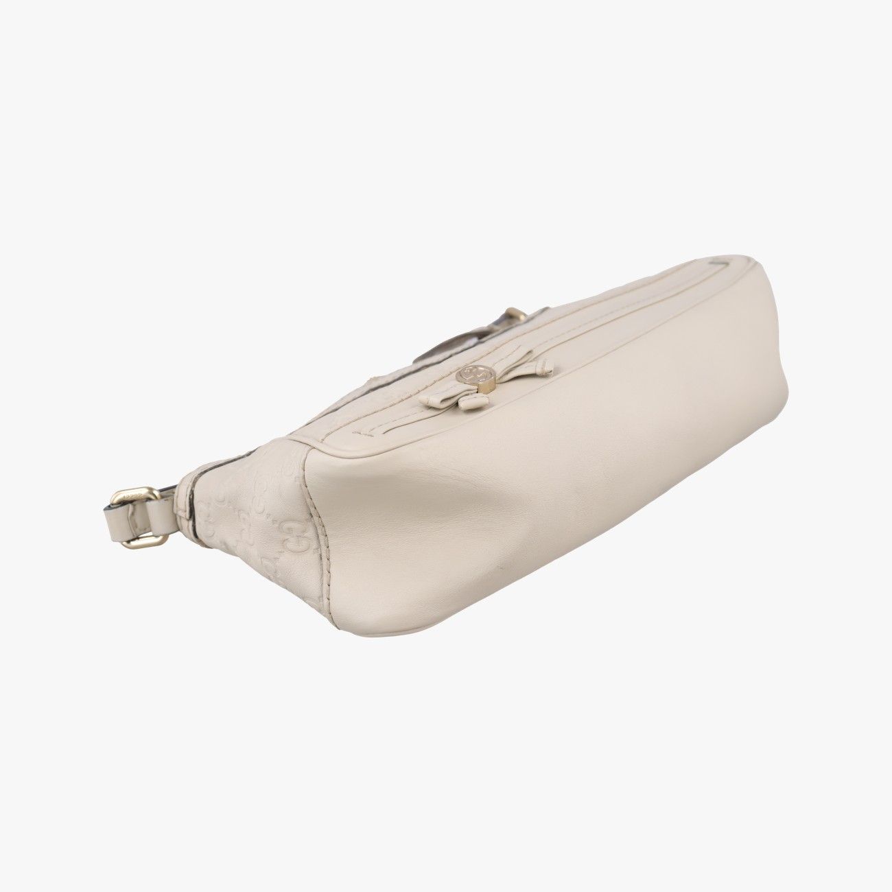 Gucci Guccissima Mayfair White Leather Messenger Bag