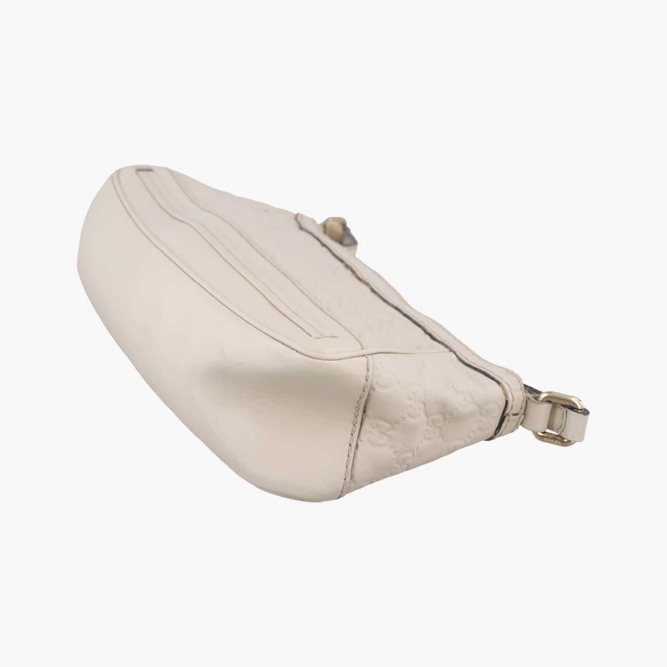 Gucci Guccissima Mayfair White Leather Messenger Bag