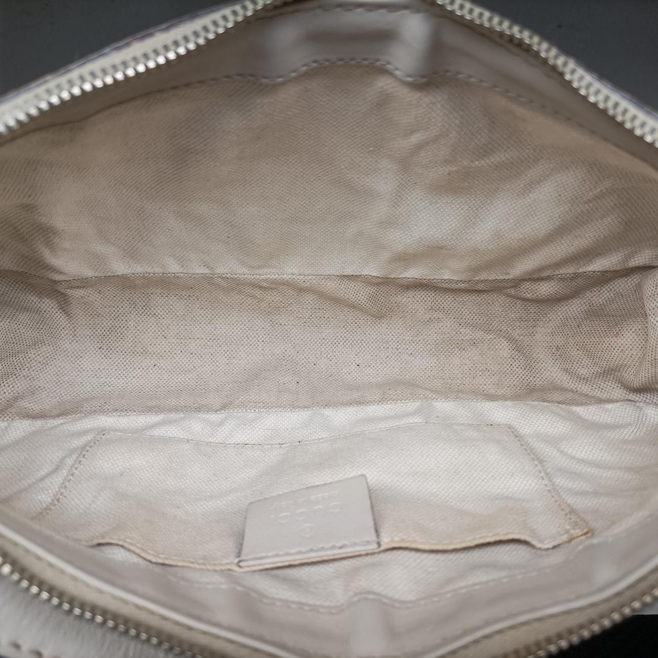 Gucci Guccissima Mayfair White Leather Messenger Bag