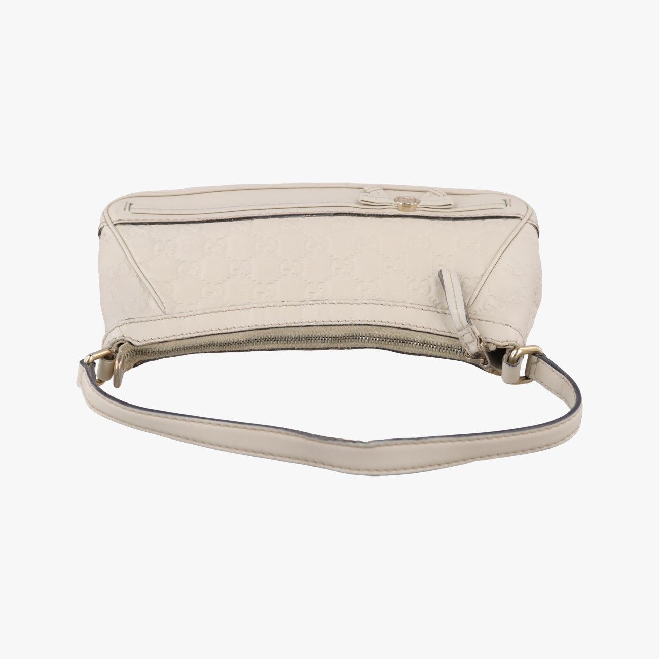 Gucci Guccissima Mayfair White Leather Messenger Bag