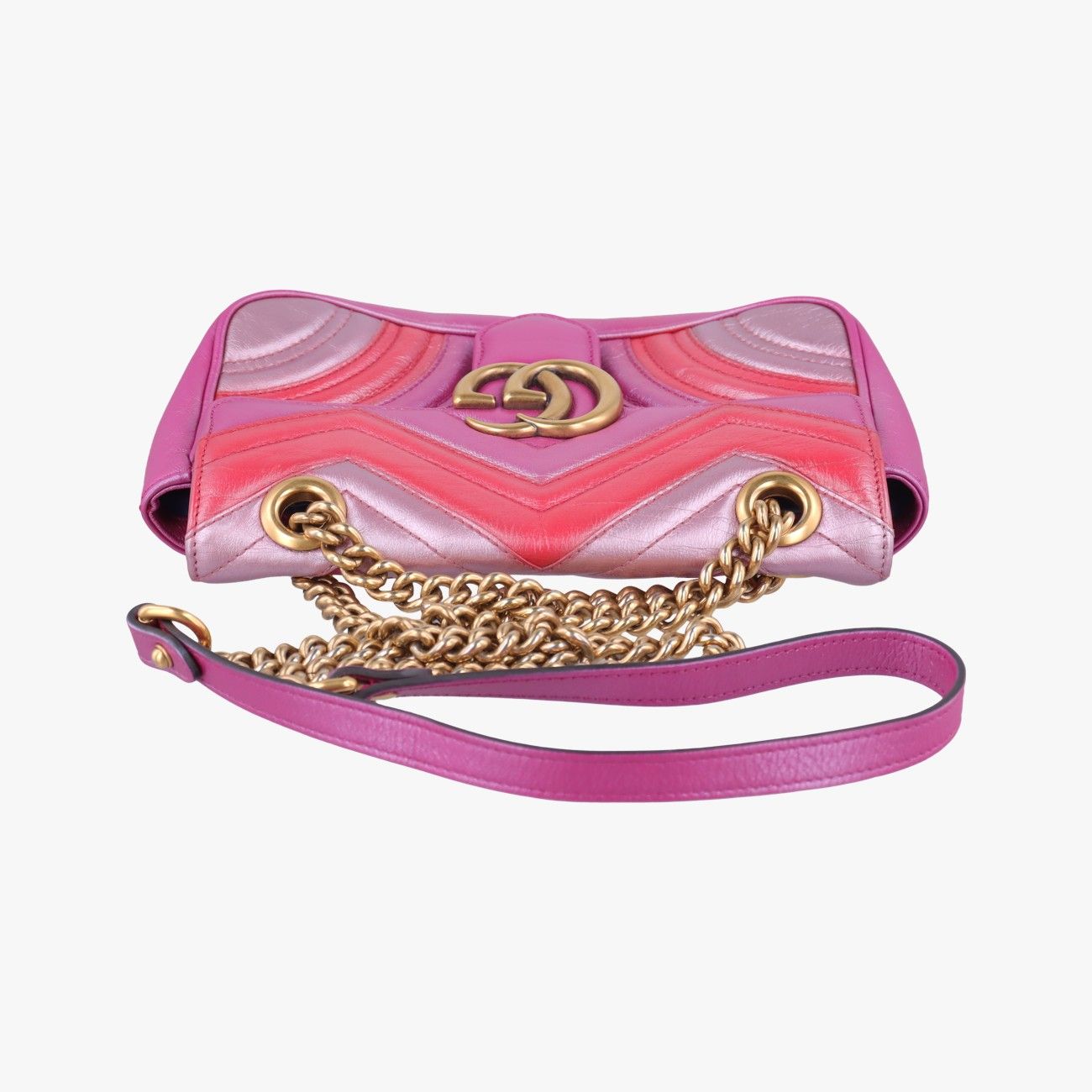 Gucci GG Marmont Pink Orange Rose Red Leather Messenger Bag