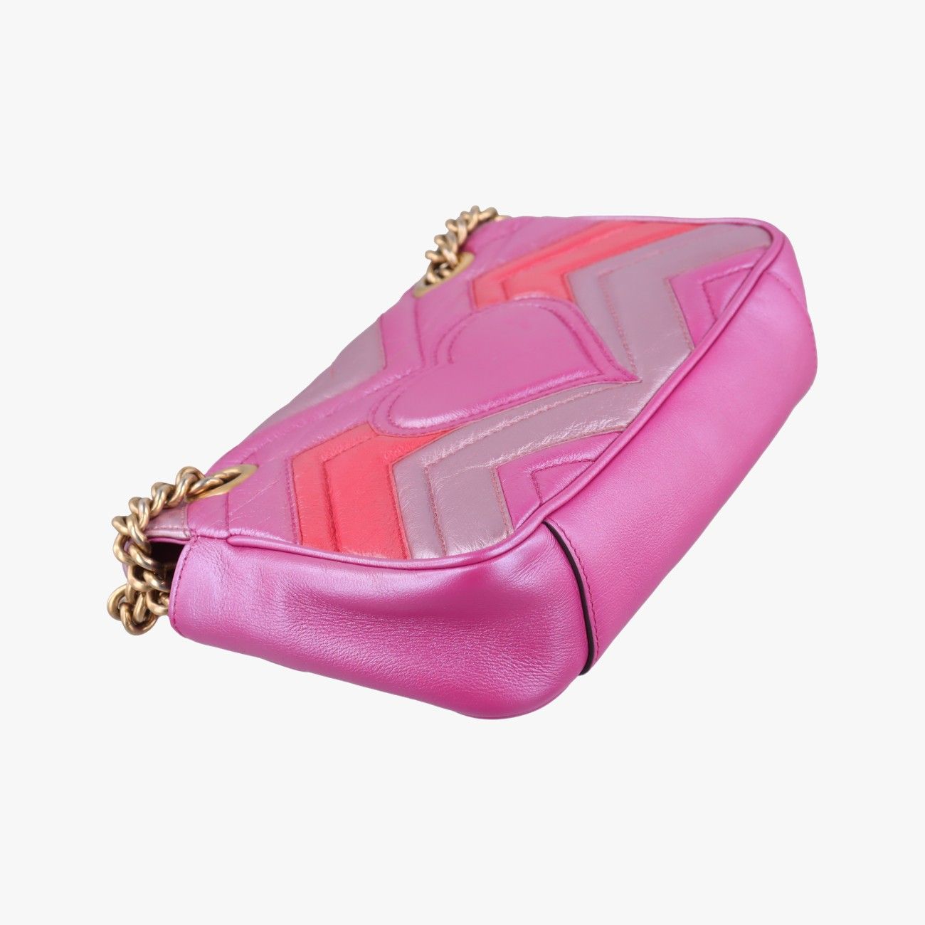 Gucci GG Marmont Pink Orange Rose Red Leather Messenger Bag