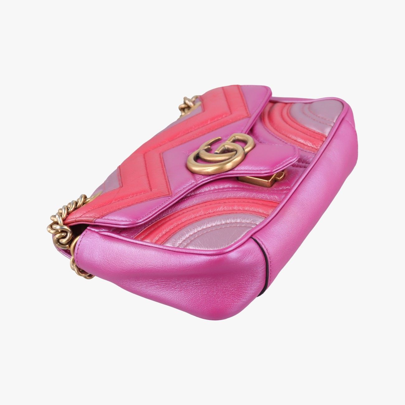 Gucci GG Marmont Pink Orange Rose Red Leather Messenger Bag