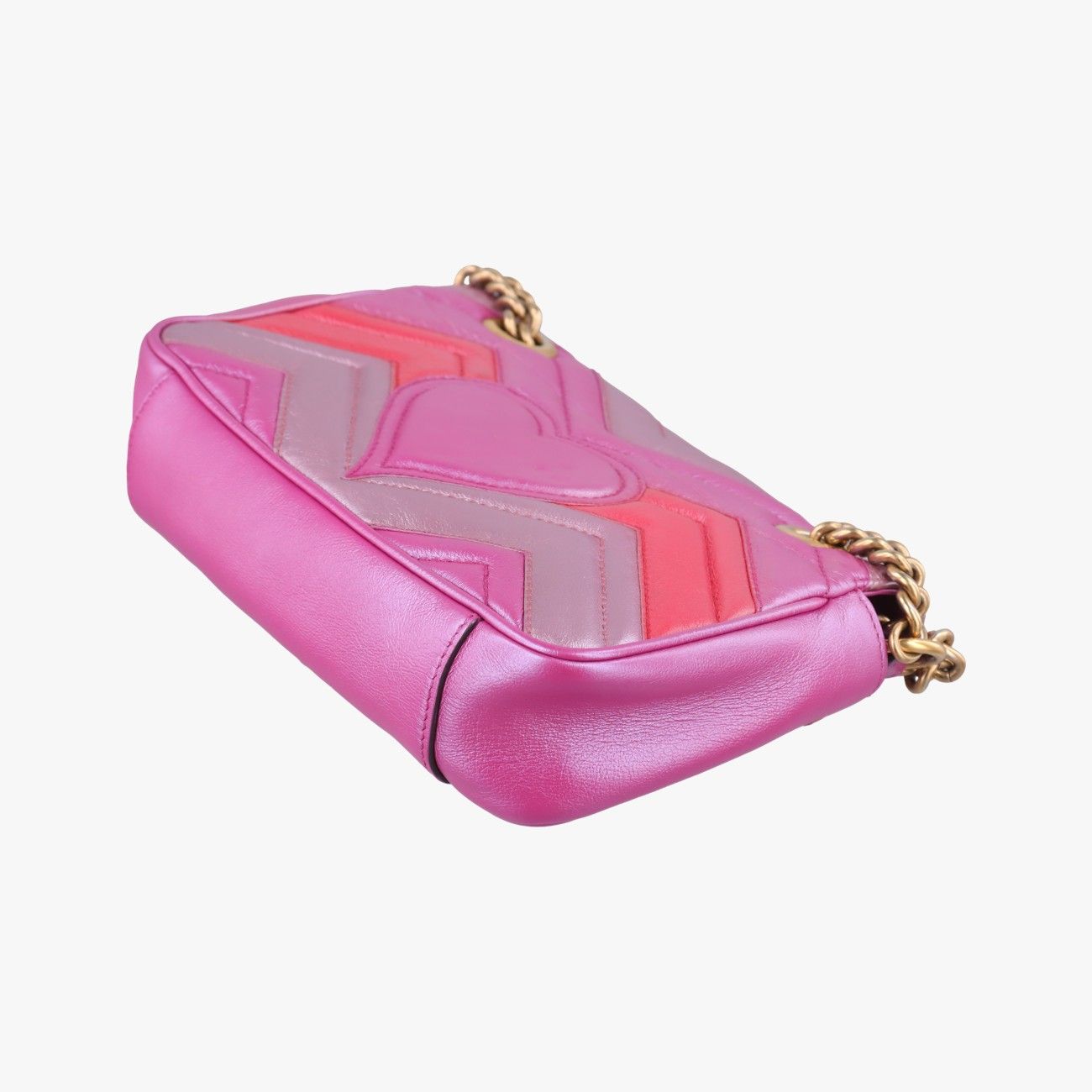 Gucci GG Marmont Pink Orange Rose Red Leather Messenger Bag
