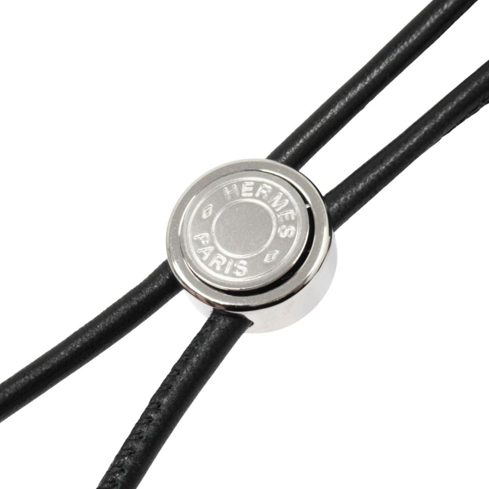 Hermes Glenan Lambskin Bucket Hat Series Lining Cashmere Silver 58 Black