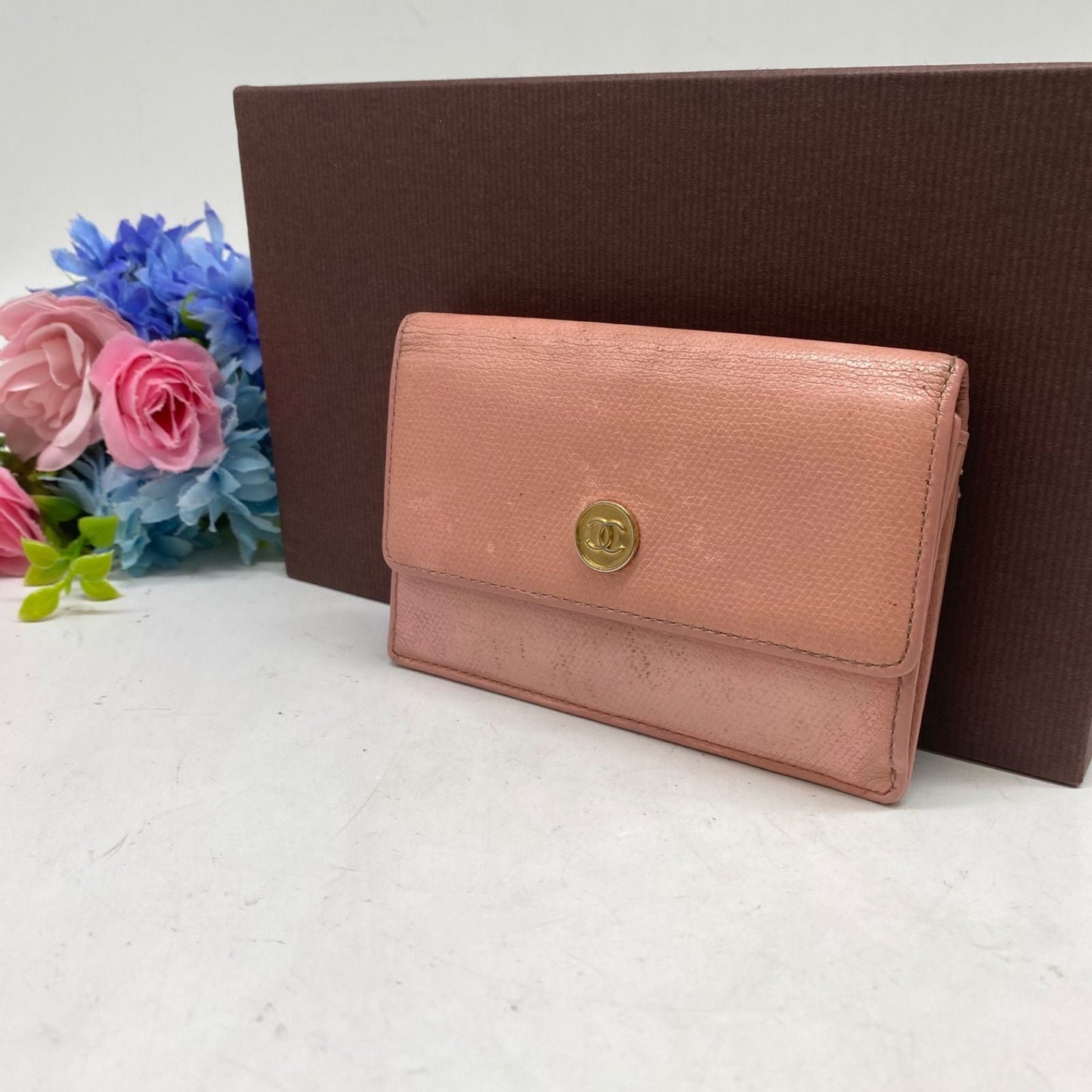 Chanel Coin Case Coco Button Pink Purse Card