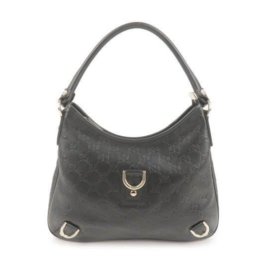 GUCCI Abbey Guccissima Leather Shoulder Bag Black 130738