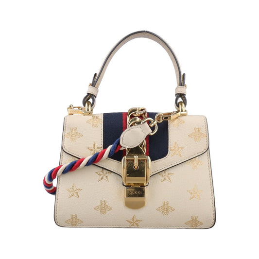 Gucci Sylvie White Leather Messenger Bag