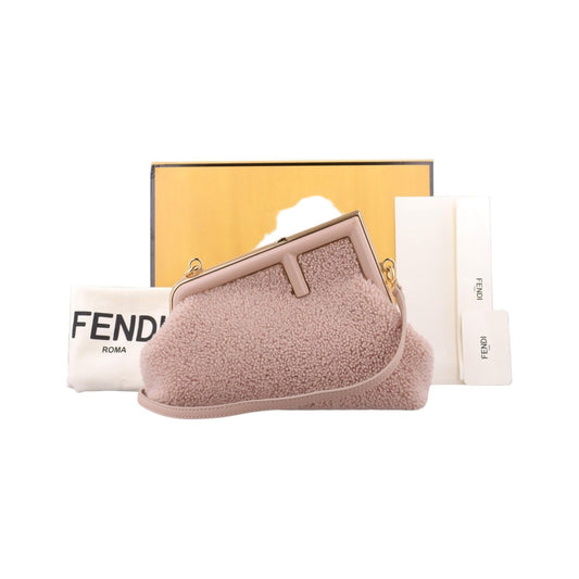 Fendi Fast Pink Boa Leather Ahna Messenger Bag