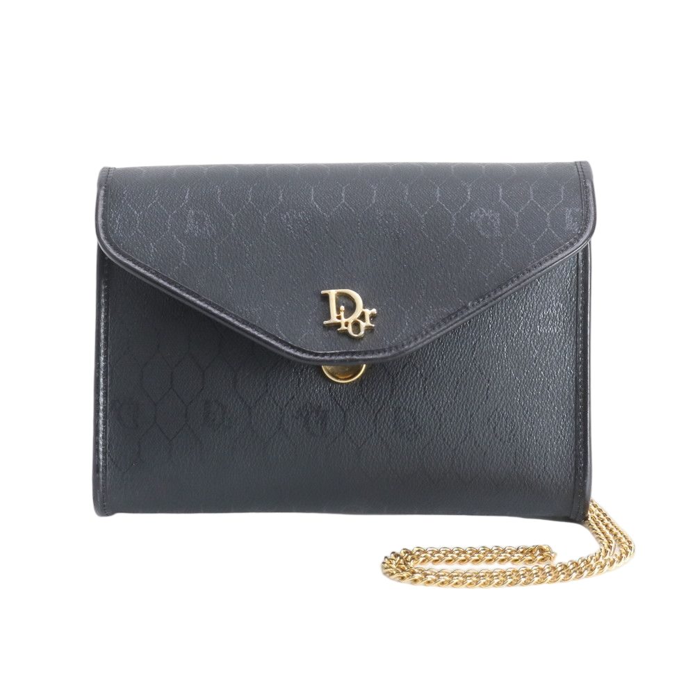 Dior Vintage Honeycomb Chain Leather Shoulder Bag Crossbody