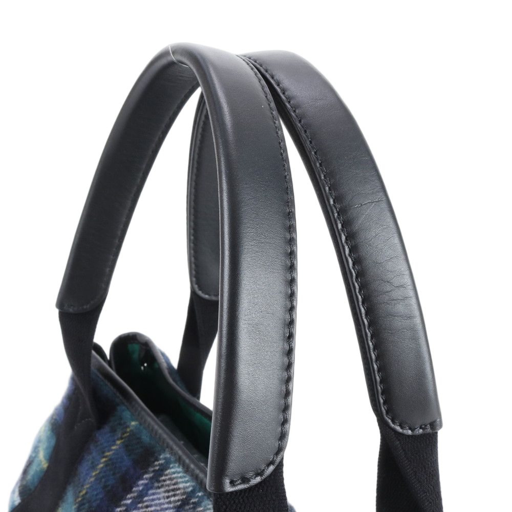 Balenciaga Navy Cabas Check Leather Tote Shoulder Hand Rbe