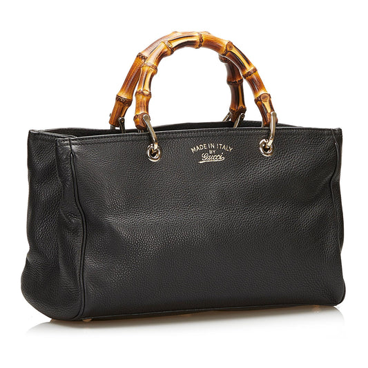 Gucci Bamboo Shopper Leather Satchel (SHG-dP6JxK)