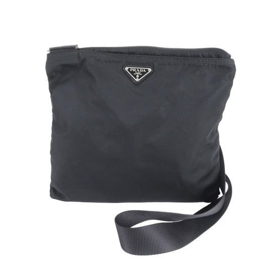 Prada Tessuto Nylon Triangle Logo Leather Shoulder Bag Crossbody Messenger