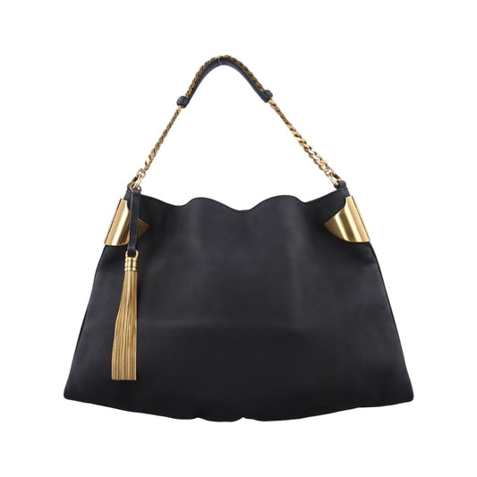Gucci Large Black Leather Messenger Bag