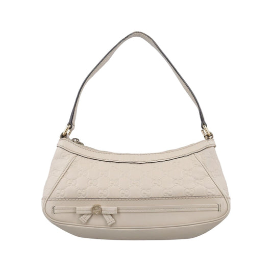 Gucci Guccissima Mayfair White Leather Messenger Bag