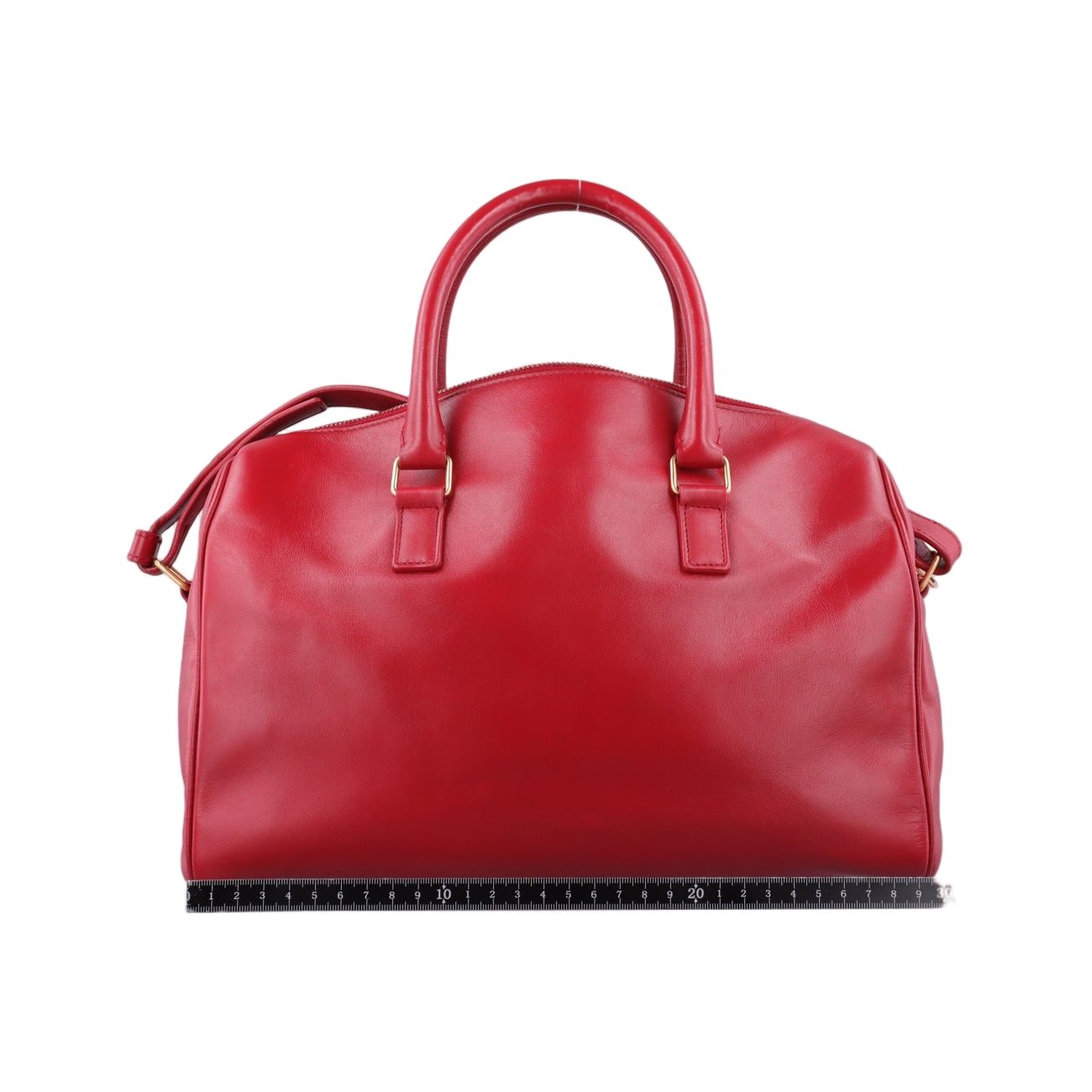 Saint Laurent Yves Classic Duffel Red Leather