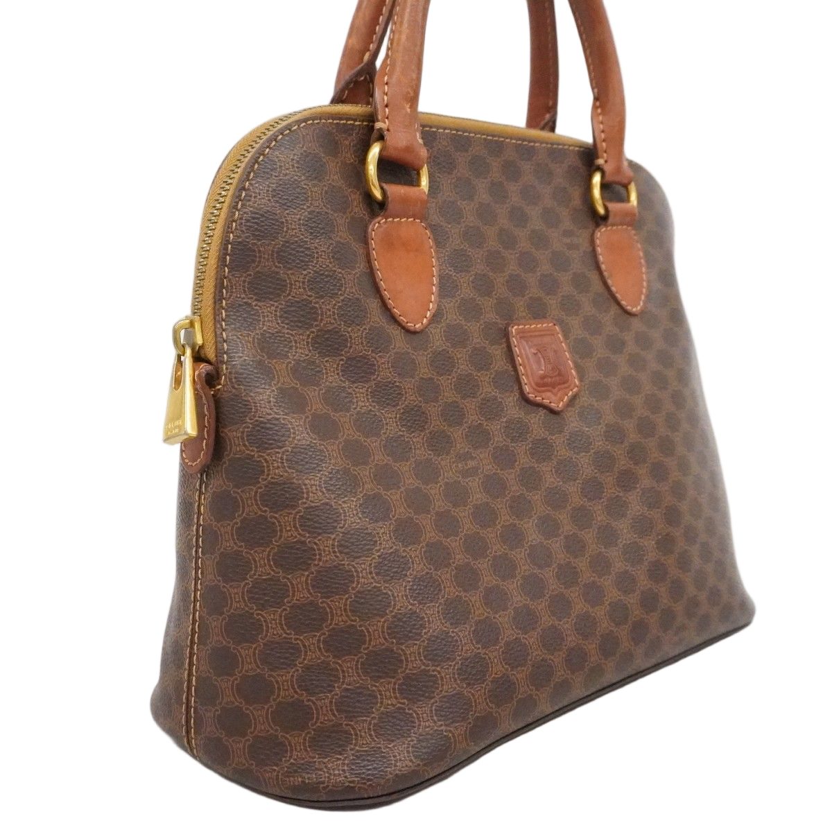 Celine Handbag Macadam Brown Gold