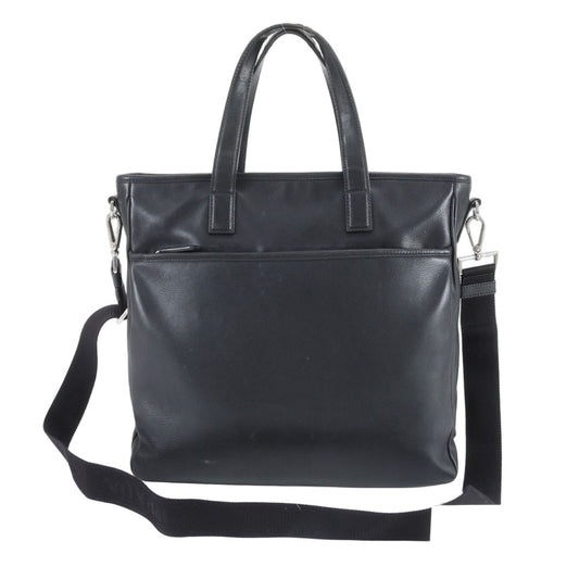 Prada Triangle Logo Leather 2-Way Business Bag Crossbody Shoulder Ree
