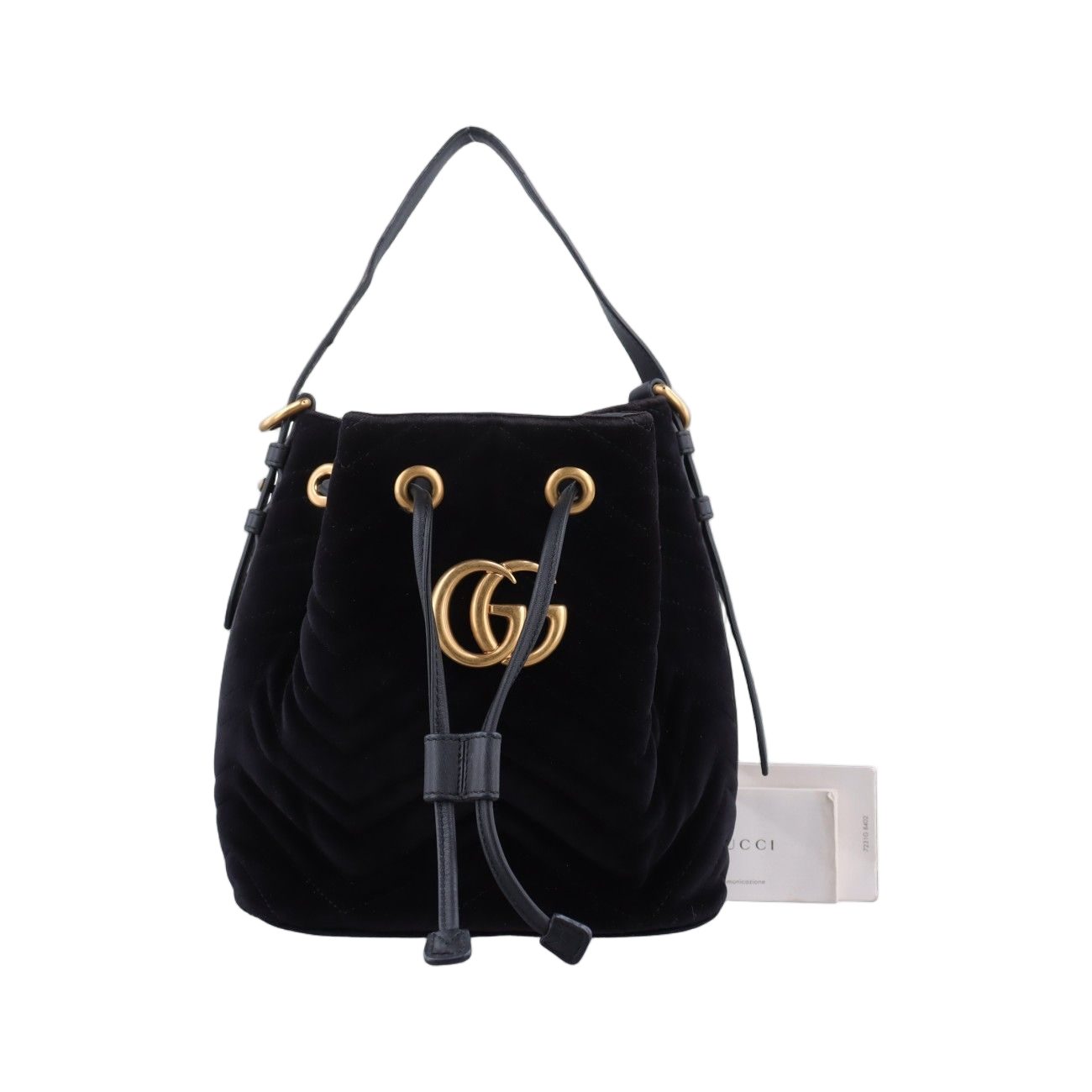 Gucci GG Marmont Black Velour Messenger Bag