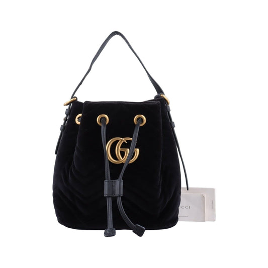 Gucci GG Marmont Black Velour Messenger Bag