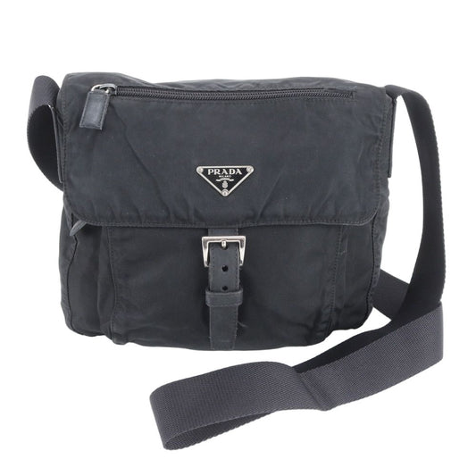 Prada Tessuto Nylon Triangle Logo Leather Shoulder Bag Crossbody Messenger Tote