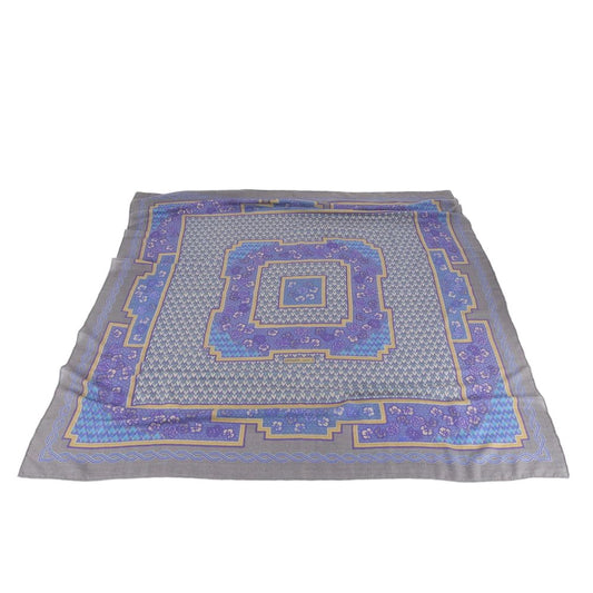 Hermes Carre Jean 140 Geometric Scarf Gray Eem