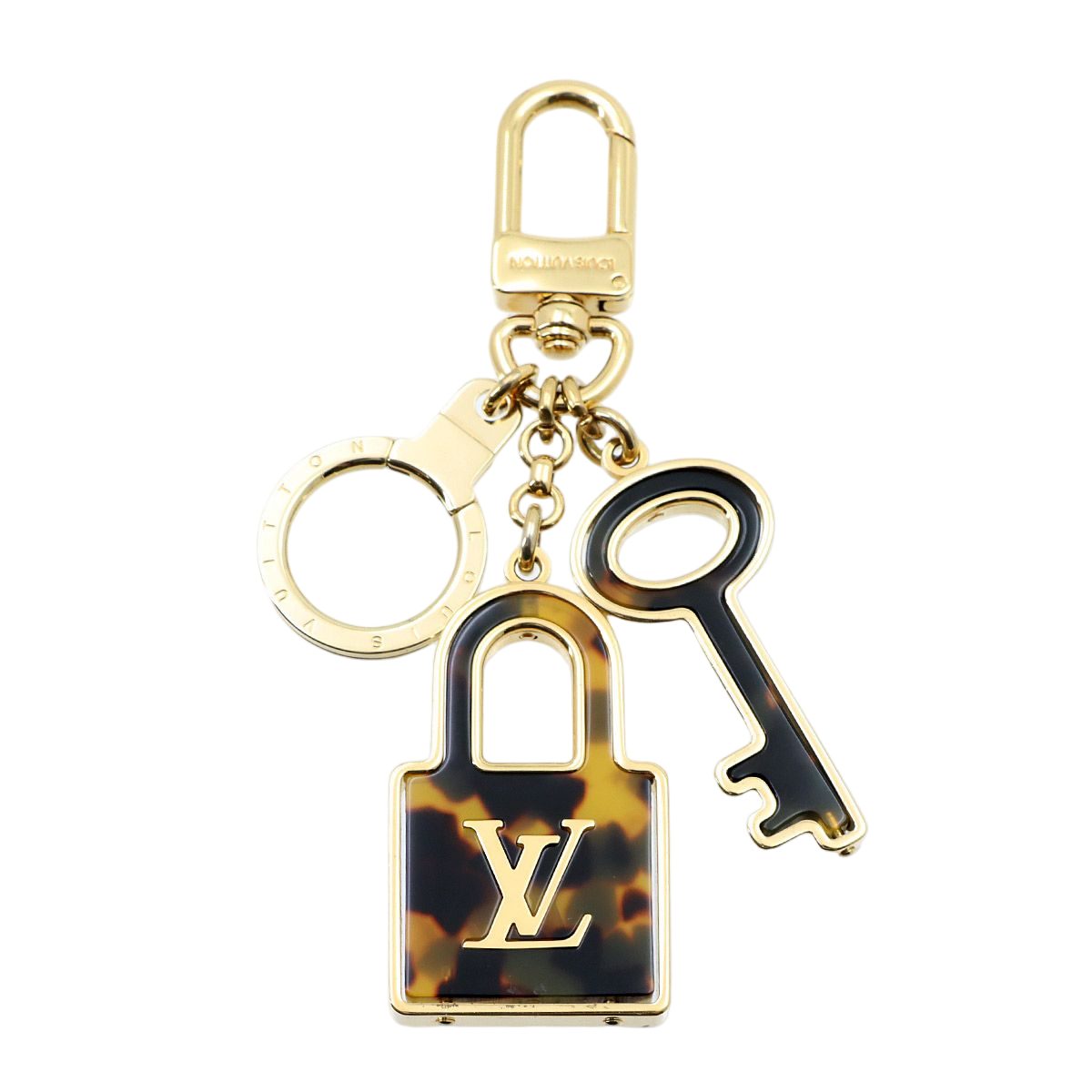 Louis Vuitton Porte Cles Confidence Bag Charm Key Holder Brown Gold