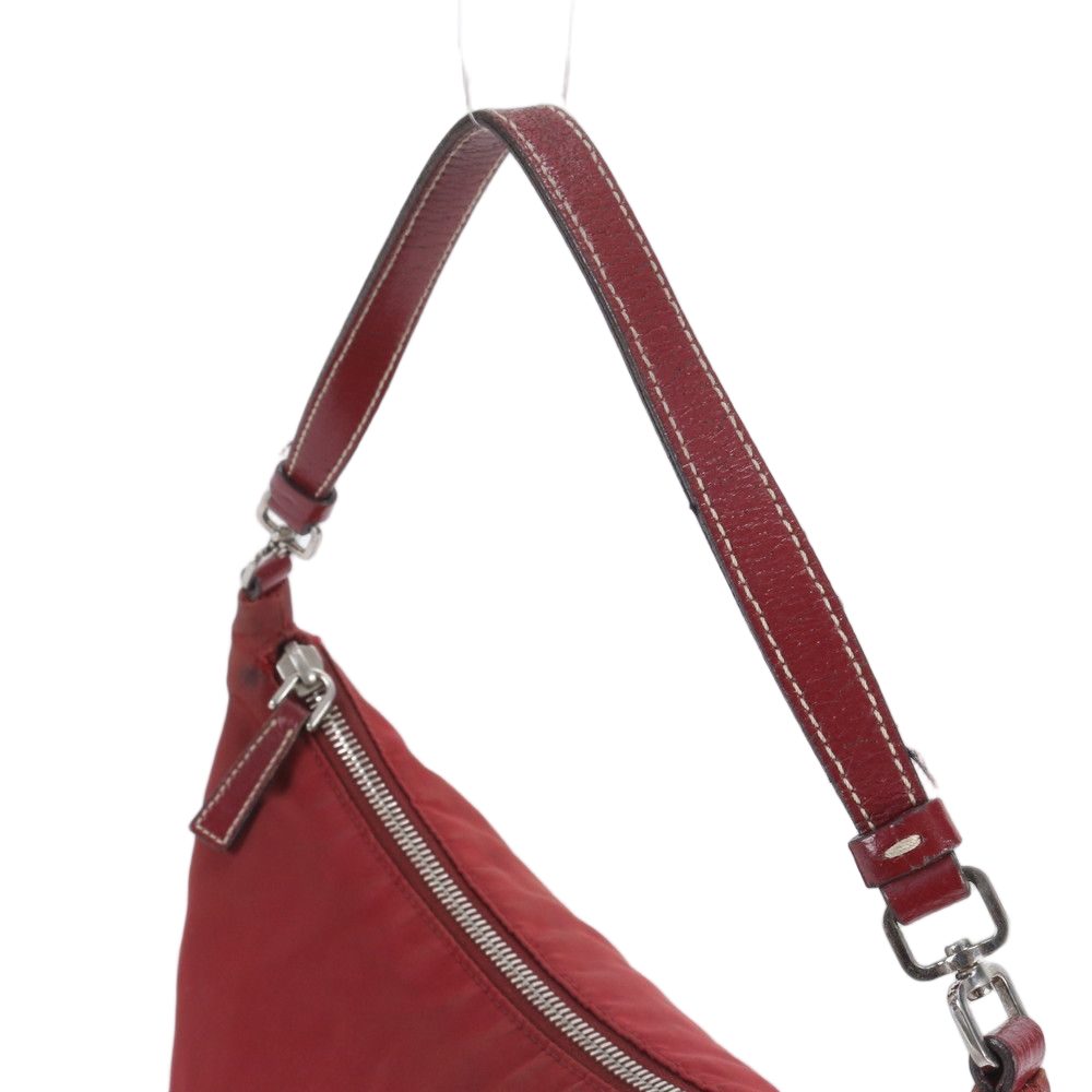 Prada Tessuto Nylon Triangle Logo Leather Shoulder Bag Ewe