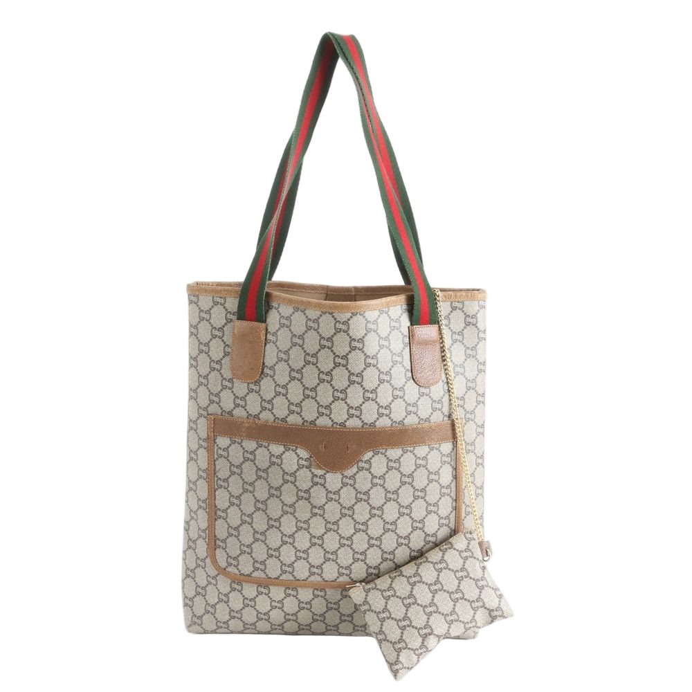 Gucci GG Supreme Sherry Line Leather Tote Shoulder Business Document Mbm