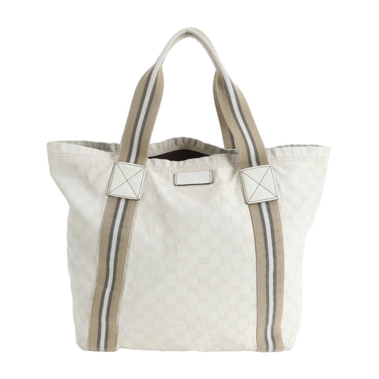 Gucci GG Canvas Leather Tote Shoulder Hand Mee