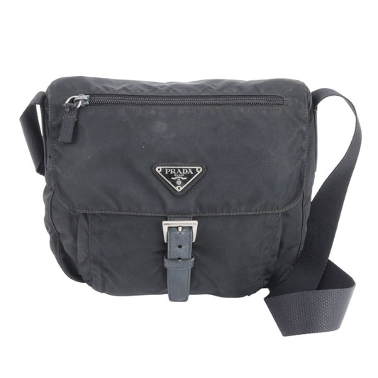Prada Tessuto Nylon Triangle Logo Leather Shoulder Bag Crossbody Messenger Tote
