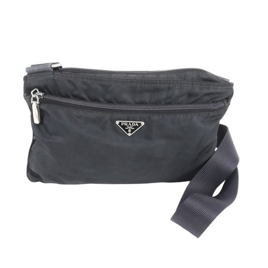 Prada Tessuto Nylon Triangle Logo Leather Shoulder Bag Crossbody Messenger Tote