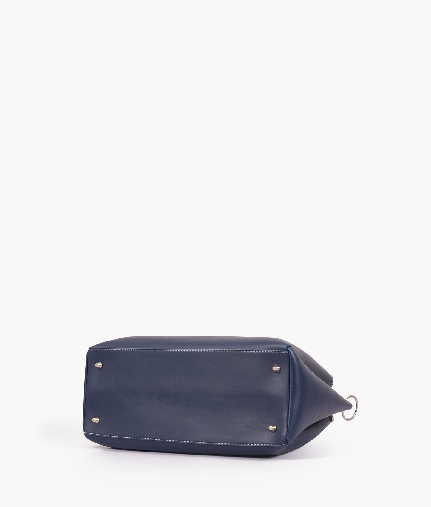 Blue handbag with braided handle