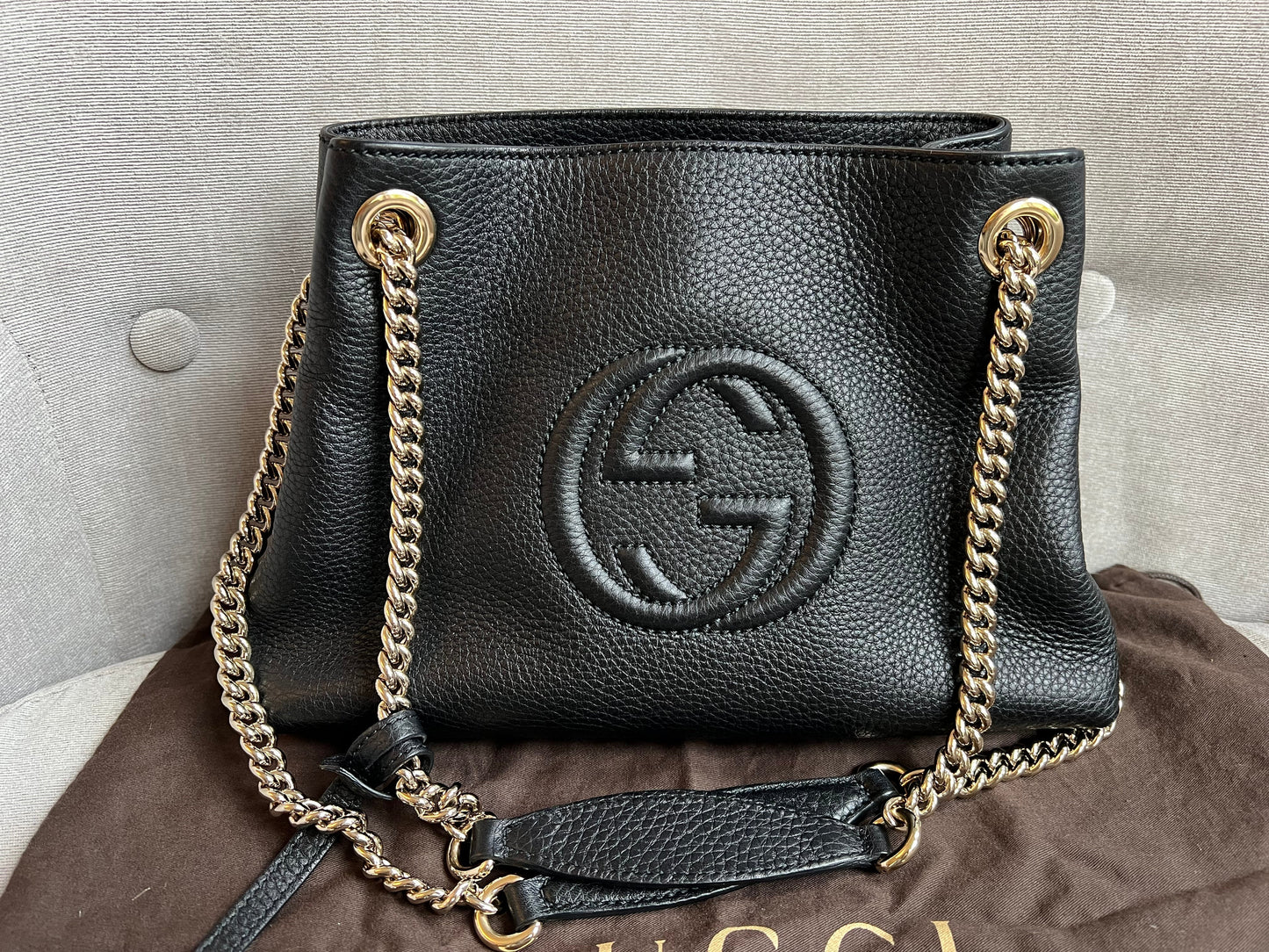 Gucci Black Mini Soho Chain Tote