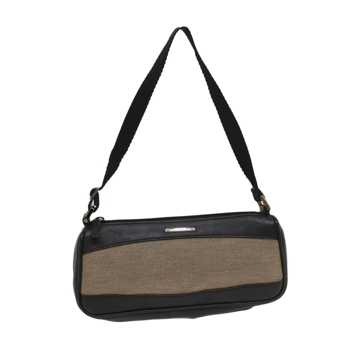 GUCCI Accessory Pouch Canvas Leather Black  ki3186