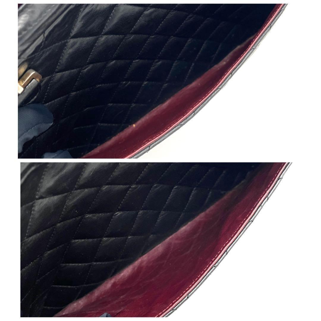 Chanel Chain Shoulder Bag Lambskin CC Logo Quilted Black