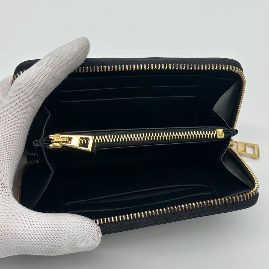 Loewe Anagram Round Zip Compact Bifold Small Wallet