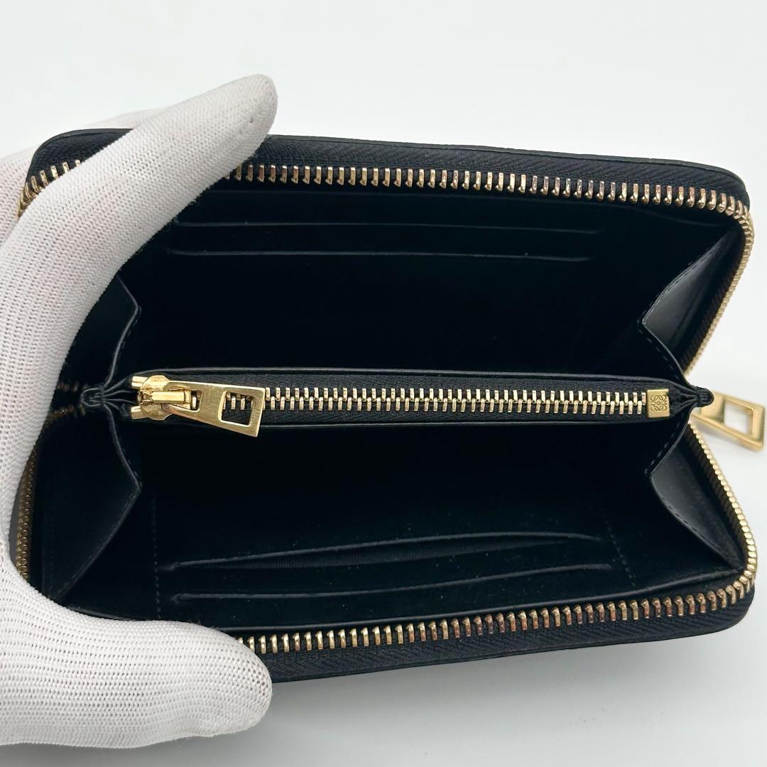 Loewe Anagram Round Zip Compact Bifold Small Wallet