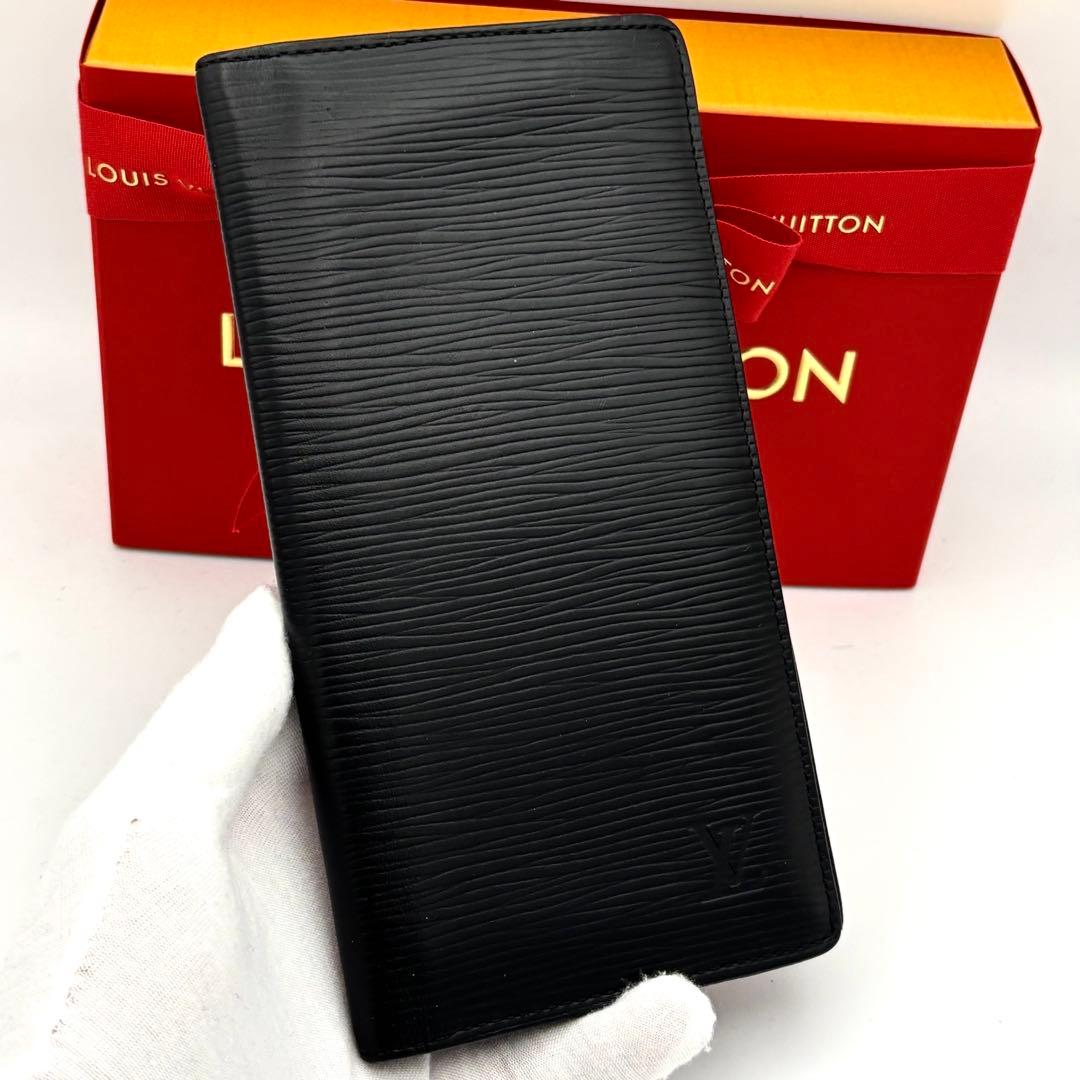 Louis Vuitton Wallet Epi Portefeuille Brazza Black
